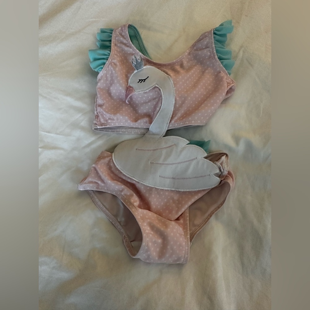 Sol swimwear girls Swan bathing suit size 5